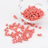 6/0 Opaque Colors Lustered Round Glass Seed Beads