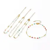 Faceted Glass Beaded Anklets