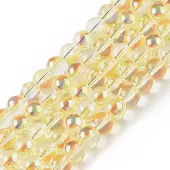 Transparent Electroplate Glass Beads Strands