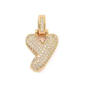 Brass Micro Pave Clear Cubic Zirconia Pendants