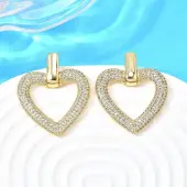 Brass Micro Pave Clear Cubic Zirconia Stud Earrings