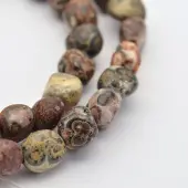 Natural Leopard Skin Jasper Bead Strands