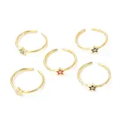 Star Golden Cuff Rings for Women