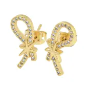 Brass Micro Pave Cubic Zirconia Ear Studs
