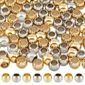 DICOSMETIC 100Pcs 2 Colors 201 Stainless Steel Spacer Beads