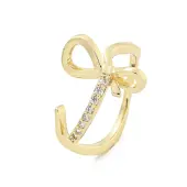 Brass Micro Pave Cubic Zirconia Cuff Rings