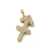 Ion Plating(IP) 304 Stainless Steel Micro Pave Cubic Zirconia Charms
