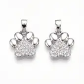 Brass Micro Pave Cubic Zirconia Pendants