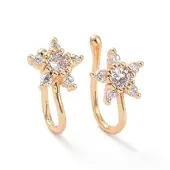 Clear Cubic Zirconia Star Cuff Earrings