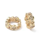 Brass Pave Clear Cubic Zirconia Linking Rings