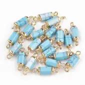 Electroplate Synthetic Turquoise Links connectors