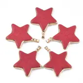 Electroplate Synthetic Turquoise Pendants