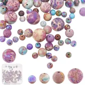 100Pcs 4 Styles Natural Imperial Jasper Beads