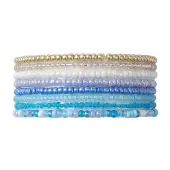 8Pcs 8 Color Glass Seed Beaded Stretch Bracelets Set for Women