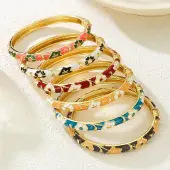 Brass Alloy Hinged Bangles for Women