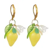 Resin Lemon Leverback Earrings