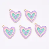 Light Gold Plated Alloy Enamel Pendants