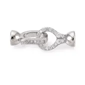 Brass Micro Pave Clear Cubic Zirconia Fold Over Clasps