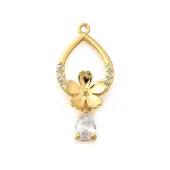 Brass Micro Pave Cubic Zirconia Pendants