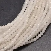 Natural White Jade Round Bead Strands