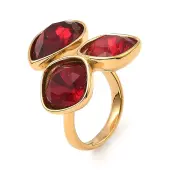 Teardrop & Square Glass Open Cuff Rings