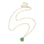 Clover Glass Pendant Necklace with Cable Chains