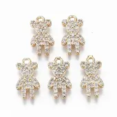 Brass Micro Pave Cubic Zirconia Charms