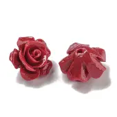 Synthetic Coral Dyed Carved Beads