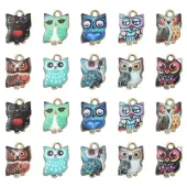 30Pcs 10 Styles Printed Alloy Pendants