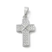 Ion Plating(IP) 304 Stainless Steel Micro Pave Cubic Zirconia Pendants