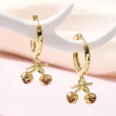 Brass Cubic Zirconia Hoop Earrings