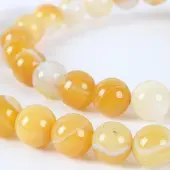 Natural Striped Agate/Banded Agate Round Bead Strands