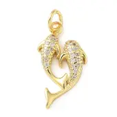 Brass Micro Pave Cubic Zirconia Pendants