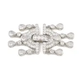 Brass Micro Pave Clear Cubic Zirconia Fold Over Clasps