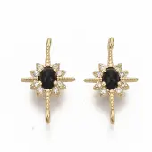 Brass Micro Pave Cubic Zirconia Links connectors