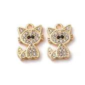Brass Micro Pave Cubic Zirconia Pendants