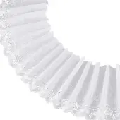 GOMAKERER 5 Yards Cotton Embroidery Flower Ribbon