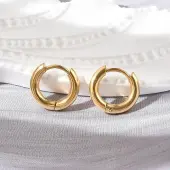 Ion Plating(IP) 304 Stainless Steel Huggie Hoop Earrings