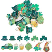 3 Bags Saint Patrick's Day Alloy Enamel Pendants