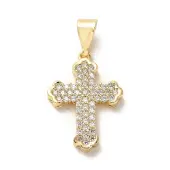 Brass Micro Pave Cubic Zirconia Pendants