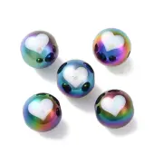 UV Plating Rainbow Iridescent Acrylic Beads