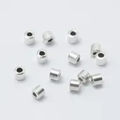 Rhodium Plated 925 Sterling Silver Crimp Beads