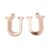 Ion Plating(IP) 304 Stainless Steel Alphabet Charms