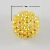 AB Color Chunky Round Resin Rhinestone Bubblegum Ball Beads