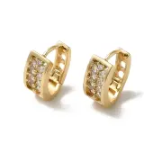 Brass Micro Pave Cubic Zirconia Hoop Earring