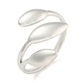 Non-Tarnish Leaf 304 Stainless Steel Open Cuff Finger Rings for Women