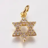 Brass Micro Pave Cubic Zirconia Charms