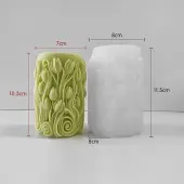 Column with Flower DIY Candle Silicone Molds