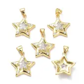 Brass Micro Pave Clear Cubic Zirconia Pendants