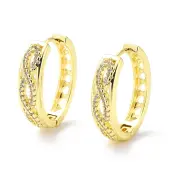 Clear Cubic Zirconia Infinity Heart Hoop Earrings